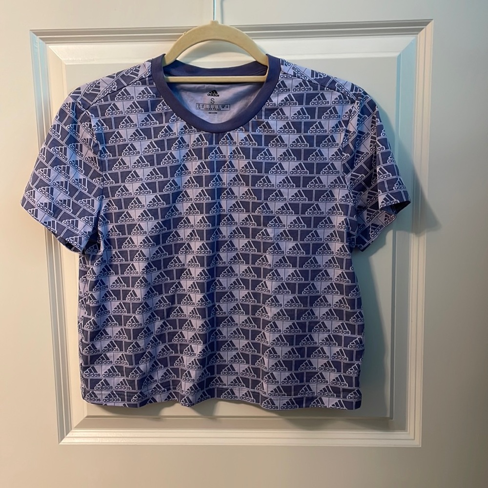 Adidas purple logo crop top